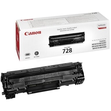Originali Canon 728 (3500B002) juoda kasetė lazeriniams spausdintuvams, 2100 psl. Originali Canon 728 (3500B002) juoda kasetė lazeriniams spausdintuvams, 2100 psl.