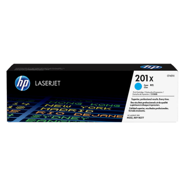 Originali HP 201X (CF401X), žydra kasetė lazeriniams spausdintuvams, 2300 psl.