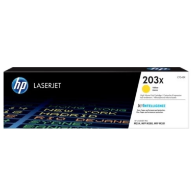 Originali HP 203X (CF542X) geltona kasetė lazeriniams spausdintuvams, 2500 psl.