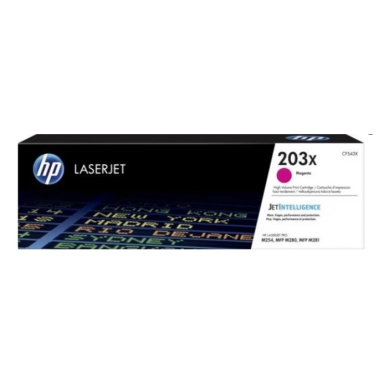 Originali HP 203X (CF543X) purpurinė kasetė lazeriniams spausdintuvams, 2500 psl.