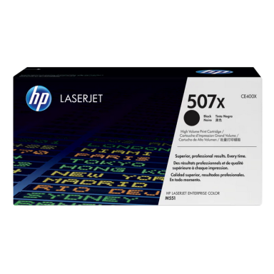 Originali HP 507X (CE400X), juoda kasetė lazeriniams spausdintuvams, 11000 psl.