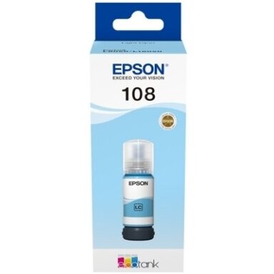 Originalus šviesiai mėlynas rašalas Epson 108 EcoTank (C13T09C54A) Originalus šviesiai mėlynas rašalas Epson 108 EcoTank (C13T09C54A)