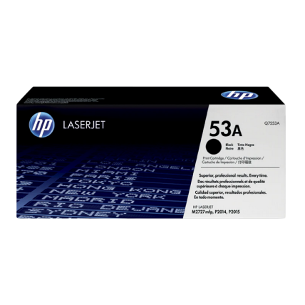Originali HP 53A (Q7553A), juoda kasetė lazeriniams spausdintuvams, 3000 psl. Originali HP 53A (Q7553A), juoda kasetė lazeriniams spausdintuvams, 3000 psl.