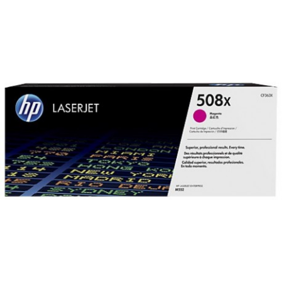Originali HP 508X (CF363X), purpurinė kasetė lazeriniams spausdintuvams, 9500 psl. Originali HP 508X (CF363X), purpurinė kasetė lazeriniams spausdintuvams, 9500 psl.