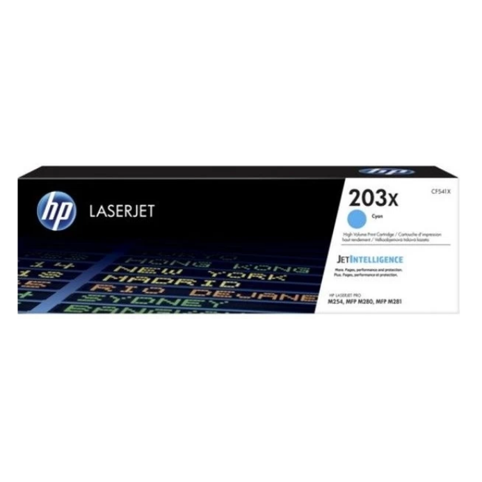 Originali HP 203X (CF541X) žydra kasetė lazeriniams spausdintuvams, 2500 psl. Originali HP 203X (CF541X) žydra kasetė lazeriniams spausdintuvams, 2500 psl.